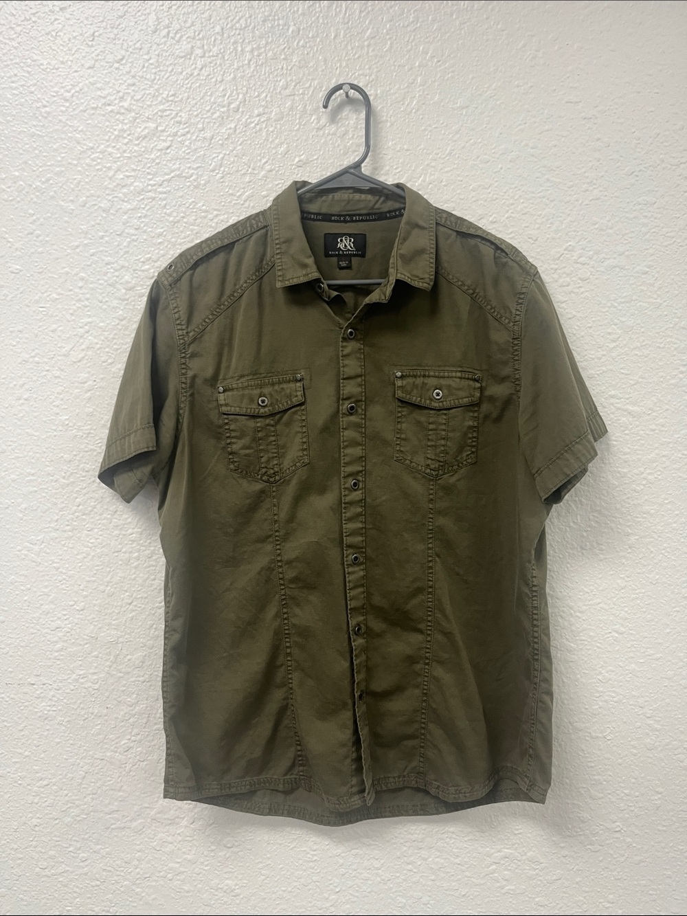 Rock & Republic Olive Button-Up Shirt
#1057